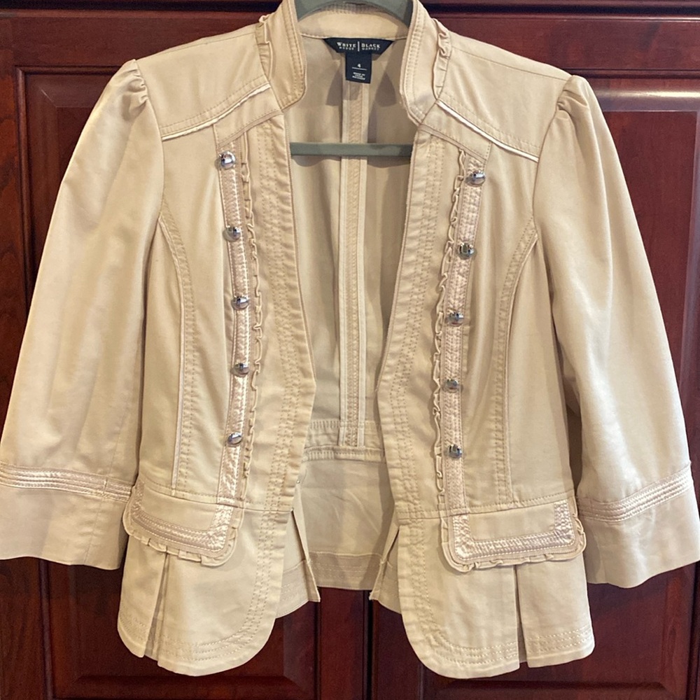 White House Black Market Military style Boho jacket